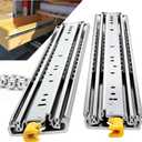 Heavy Duty Locking Drawer Slides Full Extension Runners with Lock 12 14 16 18 20 22 24 26 28 30 32 34 36 38 40 44 48 52 56 60 Inch Side Mount Rails for Drawer Capacity 500lb 1 Pair