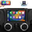 Naifay Android Car Radio Stereo for Jeep Wrangler JK Compass Grand Cherokee Dodge Ram 1500 with CarPlay Android Auto, 2+32G Touchscreen Car Radio Bluetooth/in Dash GPS Navigation/WiFi/SWC/Camera