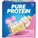 Pure Protein Birthday Cake Protein Bars 20g Protein, 3g Sugar, 190 Calories (12 count) Low Sugar* High Protein Snack - Gluten Free - Perfect for a Healthy Snack (EXP 09/09/26)