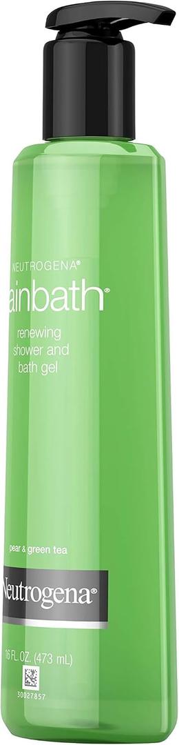 Neutrogena Rainbath Renewing Shower And Bath Gel, Moisturizing Body Wash and Shaving Gel with Clean Rinsing Lather, Pear & Green Tea Scent, 16 fl. oz