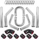 Aumtoni Universal 3" Inch Aluminum Intercooler U-Pipe Kit W/Silicone Hose and Stainless Steel T-Clamps