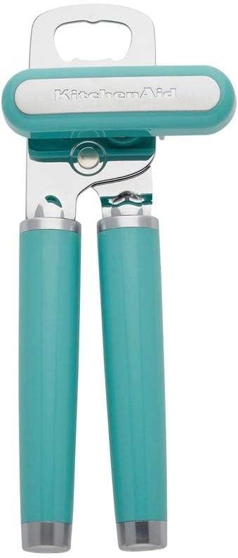 KitchenAid Classic Multifunction Can Opener and Bottle Opener Easy to Use, Razor Sharp Stainless Steel Cutting Wheel, Soft Ergonomic Handles, Aqua Sky (One Size)
