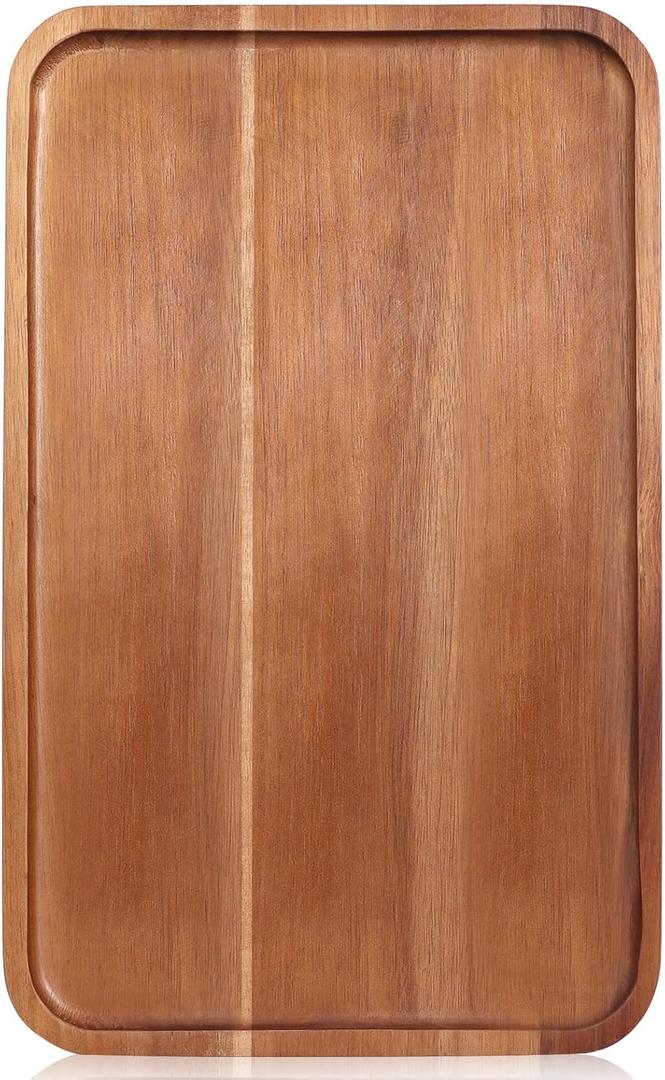 Rectangular Acacia Wood Trays Large Long Charcuterie Boards Party Decorative Serving Tray Platters for Food Dish Rectangle Wooden Cheese Board Kitchen Snack Cookies Platter Appetizer Dessert Tray