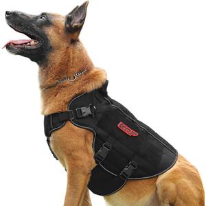 Tactical Dog Harness, No Pull Dog Harness, Military Dog Vest with Adjustable Metal Clips, Reflective Dog Harness for Large Medium Small Dogs, Service Dog Walking Training