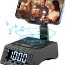 JTEMAN Gifts for Men Women,Cell Phone Stand with Wireless Bluetooth Speaker,Adjustable Cool Tech Kitchen Gadgets,Unique Birthday Gift Idea for Him, Husband, BoyfriendBlack