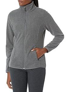 Amazon Essentials Women's Classic-Fit Full-Zip Polar Soft Fleece Jacket, Charcoal Heather, X-Small