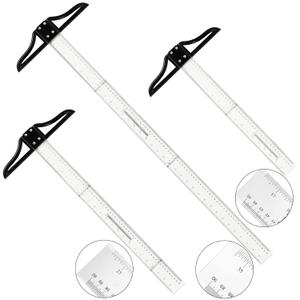 LEIFIDE 3 Pcs Acrylic T Square Ruler Multi Sized T Square Traditional Acrylic Graduated in Inch and Metric Detachable Ruler Measuring Scale for Art Framing and Drafting LEIFIDE 3 Pcs Acrylic T Square Ruler Multi Sized T Square Traditional Acrylic Graduated in Inch and Metric Detachable Ruler Measuring Scale for Art Framing and Drafting