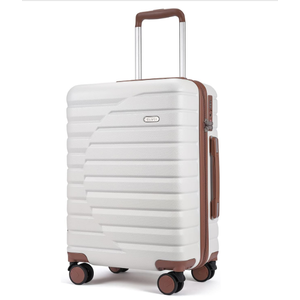 CLUCI Carry On Luggage with Spinner Wheels,Lightweight Hardside Suitcase PC Hardshell Luggage with TSA Lock,20" Carry-On(Beige)