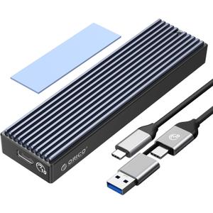 ORICO M.2 NVMe SATA SSD Enclosure, USB 3.1 Gen 2 (10 Gbps) to PCI-E 6Gbps NGFF M-Key / B+M Key SSD Case M.2 Reader Support UASP for Size 2230/2242/2260/2280 SSDs Diskless (M2PVM)