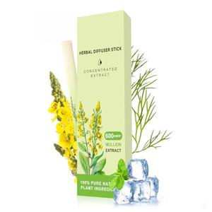 Mullein Herbal Diffuser Upgraded with Extracts of Mullein, Thyme and Mint for Cleansing Lungs, Improving Breathing and Oral Air Freshening- 1 Stick, 2 Pack