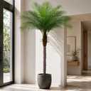 7ft Artificial Phoenix Palm Tree, Faux Coconut Silk Tropical Fake Palm Plant for Indoor Outdoor Home Office Patio Bathroom Pool Coastal Decor