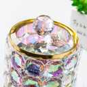 2 x Crystal Trinket Box with Lid, Fancy Glass Necklaces Holder, Small Rings Container, Jewelry Bowlfor Women, Girls, Gift Home Decor (Medium Size)