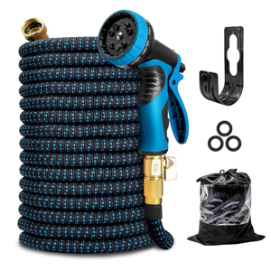 150 ft Expandable Garden Hose - Kink Free Flexible Water Hose 150ft with 10 Pattern Spray Nozzle, 3/4 Solid Brass Connectors, Retractable Latex Core - Lightweight Expanding Hose