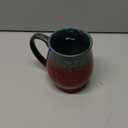 Bosmarlin Extra Large Ceramic Coffee Mug, 24 Oz, Dishwasher and Microwave Safe, Big Oversized Tea Cup, Reactive Glaze (Blue&Red)