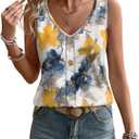 WIHOLL Womens Tank Tops Loose Casual Summer Tops Eyelet V Neck Basic Sleeveless Shirts Trendy 2026 (White), Medium