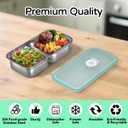 2 Pack Stainless Steel Snack Containers, Reusable Grab and Go Snack Containers, Food Storage Containers Double Compartment with Lids for Snack Lunch