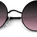 KALIYADI Round Polarized Sunglasses for Men Women Retro Metal Hippie Circle Style Sun Glasses UV Protection