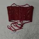 Scarlet Darkness Corset Belts for Women Lace-up Tied Waspie Waist Belt Renaissance Corset, 6, Red