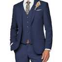 Wangyue Men Suit 3 Piece Suits for Men Wedding Groom Slim Fit Formal Navy Suit Business, M