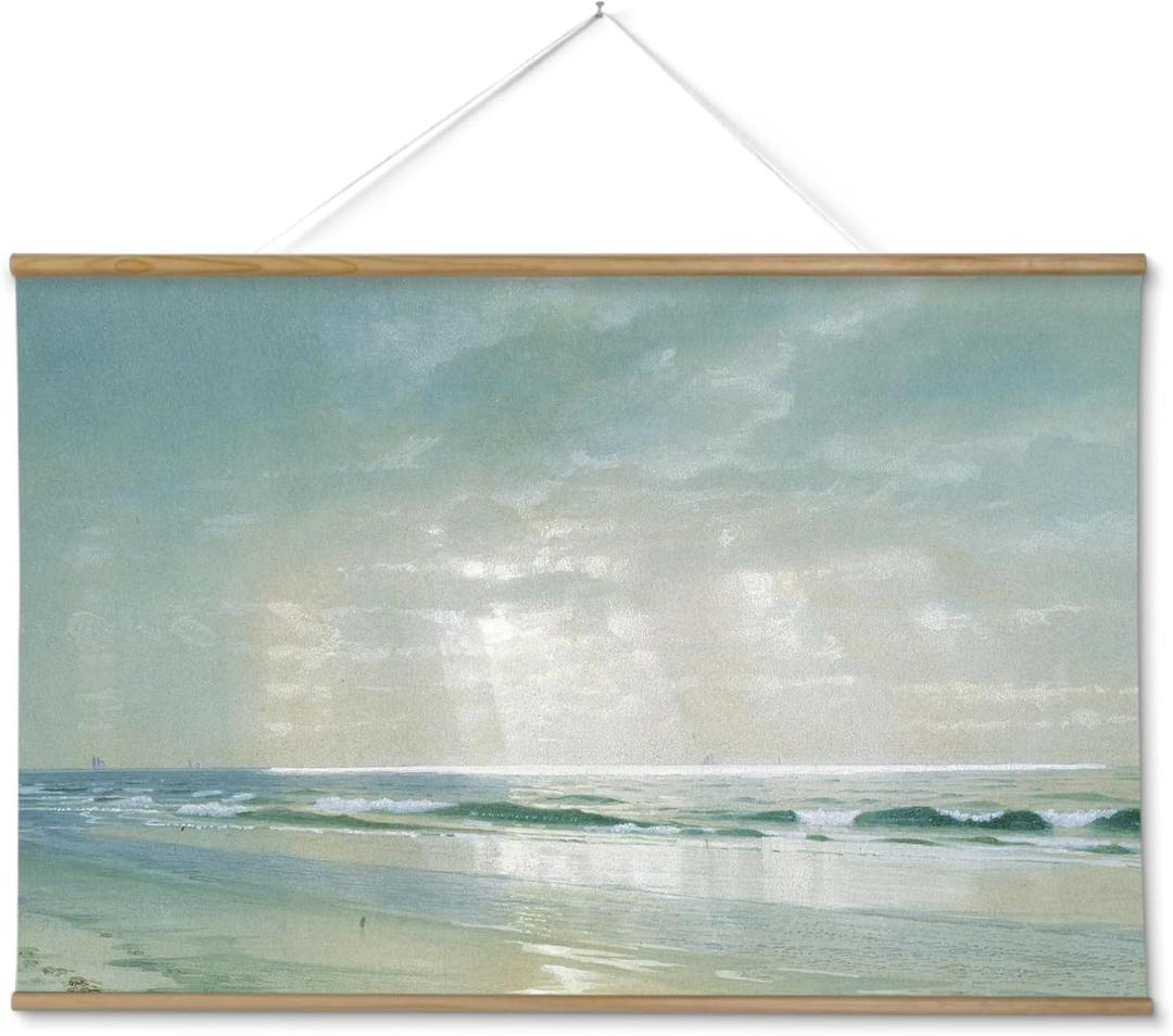 InSimSea Large Canvas Scroll Coastal Wall Art, 36x54 Inch
