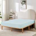 HBHLFZ King Fitted Sheet Only, Soft Breathable Bottom Sheet - 78"x80" Deep Pockets King Size Fitted Sheet - All Around Stretch Fit, Wrinkle Resistant, Colorfast - Easy Care, Light Blue
