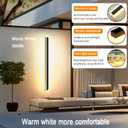 2Pack 23.6inch Long Outdoor Modern LED Wall Light,18W Waterproof IP65 Warm White 110V led Wall Mount Lighting Fixture Rectangular Black Wall Lights Elegant Frosted White Acrylic Anti Rust