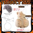 4 Pcs Halloween Fat Old Lady Costume, Fake Belly and Chest Fat Suit, Granny Wig Cap Glasses Necklace for Cosplay Party (Gold)