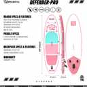 TIGERXBANG Stand Up Paddle Boards 10'6" x 32" x 6" with Premium SUP Board Accessories, Inflatable Paddle Boards for Adults/Youth with Double-Bladed Paddle, Kayak Seat, Defender-Pro Pink