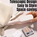 Self Cleaning Hair Brush 2-Pcs, Retractable Cushion Massage Comb for Women, One-Click Clean, Travel-Size Flexi Brush, Anti-Static Scalp Massage