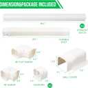 4" W x 15.5Ft L Mini Split AC Line Cover Kit Decorative PVC Tubing Pipe Cover Set for Center Air Conditioner & Heat Pumps Systems