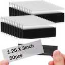 Fainne 50 Pcs 1.25" H Magnetic Shelf Label Holders for Metal Racks and Shelves, 3'' Long Clear Magnetic Shelf Label Strips Gondola Price Tag Installed in Supermarkets, Shops, Convenience Stores