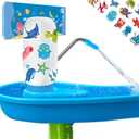 Water Table Pump, Water Pump for Water Table, Dual Motor Double Continuous Water Output, Toddler Water Table Accessories with Waterproof Decorative Stickers, Summer Outdoor Toys for Boys Girls