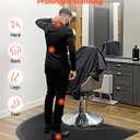 VEVOR Salon Mat for Hair Stylist, 3 x 4 FT Semi-Circle Salon Chair Mat, 1/2-inch Thickened Anti Fatigue Barber Shop Floor Mat with Round Cut Out, Easy-to-Clean PVC Surface & Anti-Trip Beveled Edges