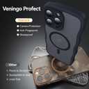 3 x for iPhone 15 Pro Case with MagSafe, Upgraded [Full Camera Protection] [Fit for MagSafe] [Mil-Grade Drop] Cute Wave Translucent Non-Slip Phone Case for iPhone 15 Pro 6.1",Black