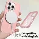 3 x Magnetic for iPhone 16 Pro Max Case [Mil-Grade Drop Protection] [Compatible with Magsafe] Shockproof Slim Translucent Matte Protective Phone Case - Pink