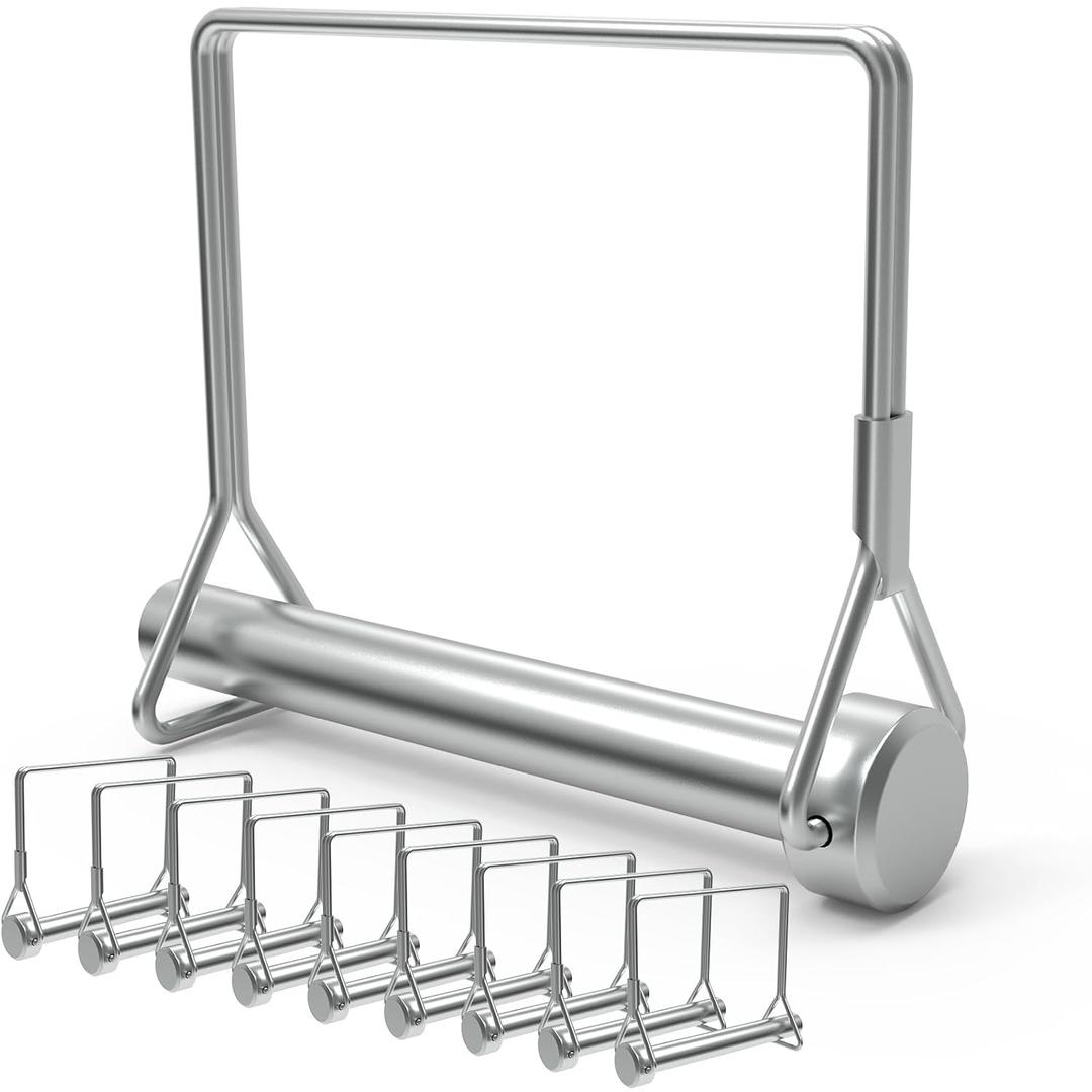 ForoGore 10 Pack Wire Lock Pin, 3/8 Inch Heavy Duty Safety Coupler Pin Shaft Locking Pin for Farm Trailers Wagons Lawn Garden