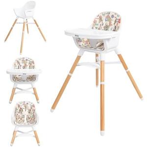 Nuby 4-in-1 Baby High Chair Seat with Removable Tray - 6+ Months to 3 Years - Adjustable Toddler Chair for Eating - Holds Up to 60 lbs - Geometric