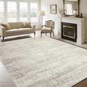 Washable Rugs 9x12 Area Rugs for Living Room,Rugs for Bedroom, Large Carpets,Ultra Soft Faux Wool Retro Dining Room Rug,Non Slip&Non-Shedding Low Pile Vintage Print Rug Indoor for Home Office (Beige-ivory-cream-brown-camel)