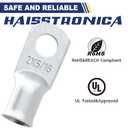 Haisstronica 10pcs 2 AWG - 5/16" (M8) Tinned Copper Battery Lugs, Heavy Duty Copper Wire Lugs with 10pcs 3:1 Adhesive Heat Shrink Tubing, 2 Gauge Wire Lugs, Tinned Copper Battery Cable Ends