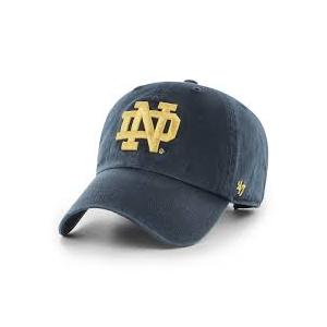 47 NCAA Unisex-Adult Clean Up Adjustable Hat Cap One Size (US, Alpha, One Size, Notre Dame Fighting Irish - Navy/Yellow)