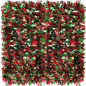 Christmas Tinsel Garland Metallic Tree Shiny Party Tinsel Garland Hanging Decorations for Christmas Tree Decorations Wedding Birthday Party Supplies(Red Green,26.2 ft)