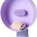 Quiet Hamster Wheel 10.2 Inch Dual-Bearings Silent Small Animals Running Exercise Wheel Height Adjustable for Syrian Hamsters, Gerbils, Rats, or Other Small Pets, Taro Purple