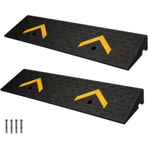 Curb Ramp 3.1" Rise Rubber Curb Ramps for Driveway Curb Ramps for Sidewalks Car Ramps Door Threshold Ramp Shed Ramps for Riding Mower 7000 LB Capacity