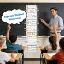 Student Behavior Clip Chart for Classroom Management Kids,Reward Chart for Kids Hanging Bulletin Board Teacher Supplies for School Preschoo (White)