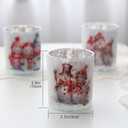 Christmas Votive Candle Holders Set of 3, Snowman Glass Tealight Candle Holders Snowman Table Centerpiece, Tabletop Decoration for Winter New Year Party Decor (Snowman 3)