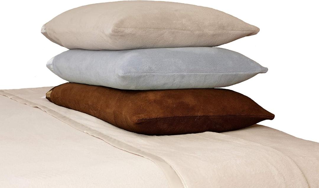 Nouvelle Legende Coral Fleece Microfiber Sheet Set, Ultra Soft Luxury Bedding with Satin Trim, Deep Pocket Fit, All-Season Warmth and Cool Comfort, Dense 250-280 GSM, Elegant Style, Easy Care, Cal, California King
