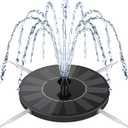 Mademax Solar Bird Bath Fountains, Upgrade 1.4W Solar Fountain Pump with 8 Nozzles & 4 Brackets, Free Standing Floating Solar Powered Water Fountain Pump for Bird Bath, Garden, Pond, Pool, Outdoor