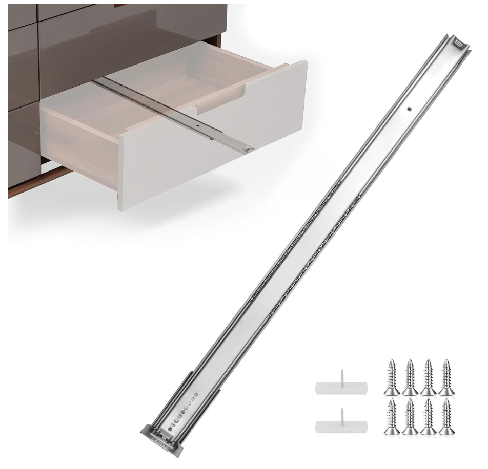 homdiy 24 Inch Heavy Duty Center Mount Drawer Slides Track (1 Pcs)