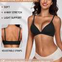 Werkiss Wireless Bralettes for Women No Underwire Bras Sexy V Neck Everyday Bra with Adjustable Straps (M)