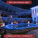 810 LED Christmas Lights Outdoor 82FT with 180 Drops, Christmas Decorations Hanging Lights 12 Modes, Dimmable Outsite Fairy String Lights for Wedding Party Holiday Winter Wonderland Decor Blue